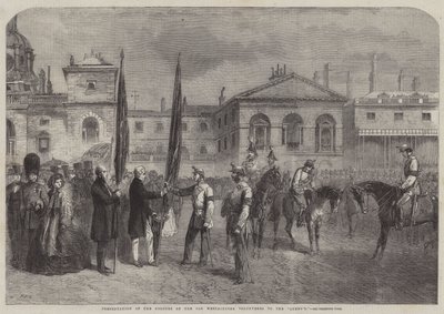 Presentatie van de Kleuren van de Oude Westminster Vrijwilligers aan de Koningin door Frederick John Skill